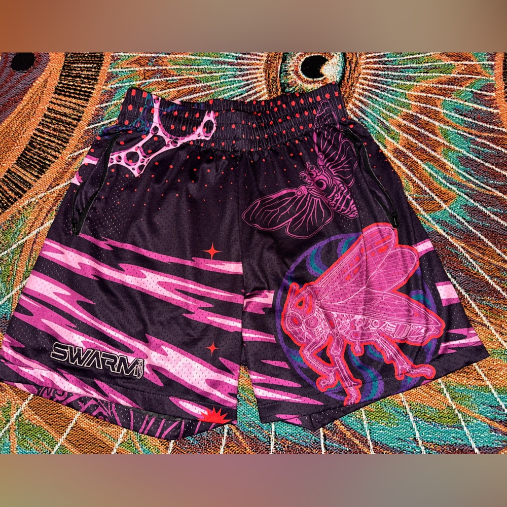 JADE CICADA SWARM BASKETBALL SHORTS
